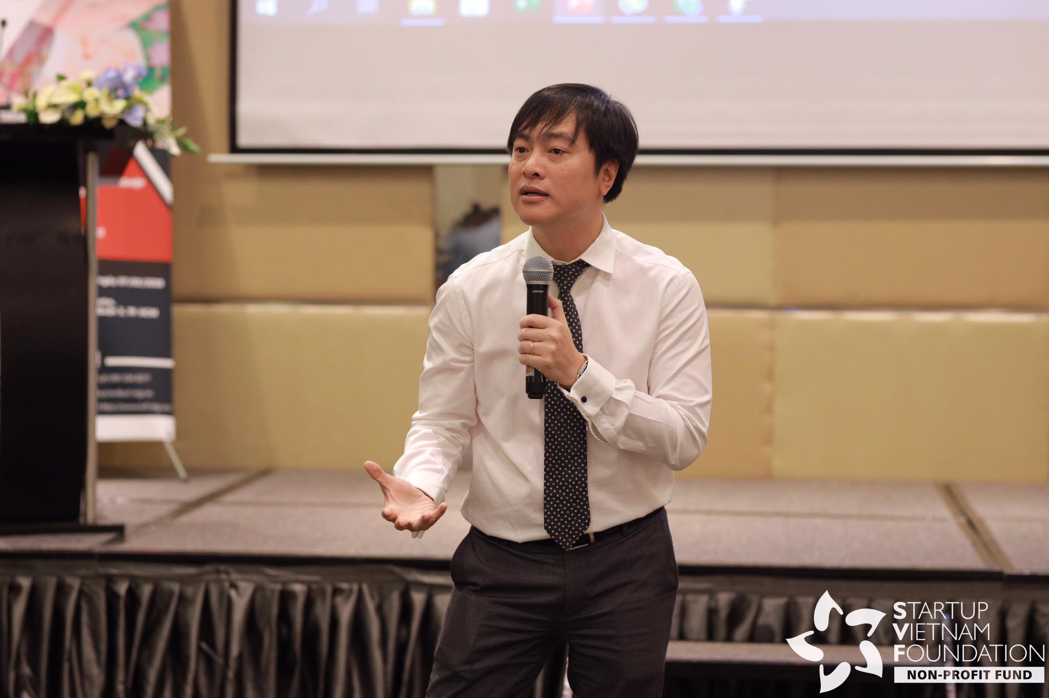 Ông Phạm Duy Hiếu - Phó chủ tịch hội đồng quản lý quỹ SVF chia sẻ về mục tiêu của hội nghị.