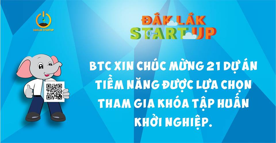 THÔNG BÁO VỀ VIỆC TẬP HUẤN KHỞI NGHIỆP CHO 21 DỰ ÁN TIỀM NĂNG